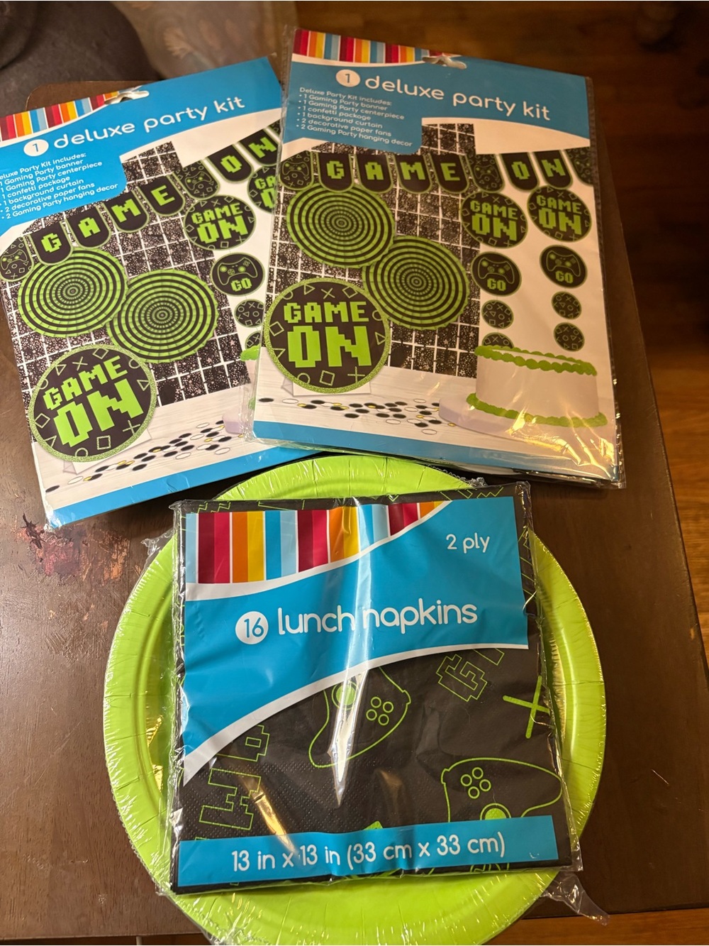 Game On Party Kit with Lime Green Plates & Napkins